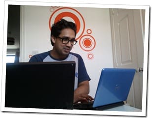 Arivind working away on Timedancer