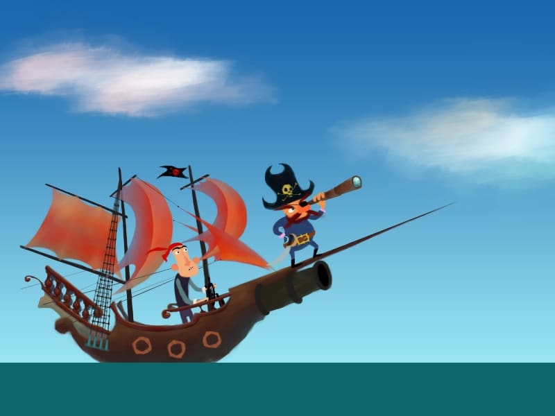 Pirate Ship Concept 4 - Boat, Pirates, and Sky (800x600)